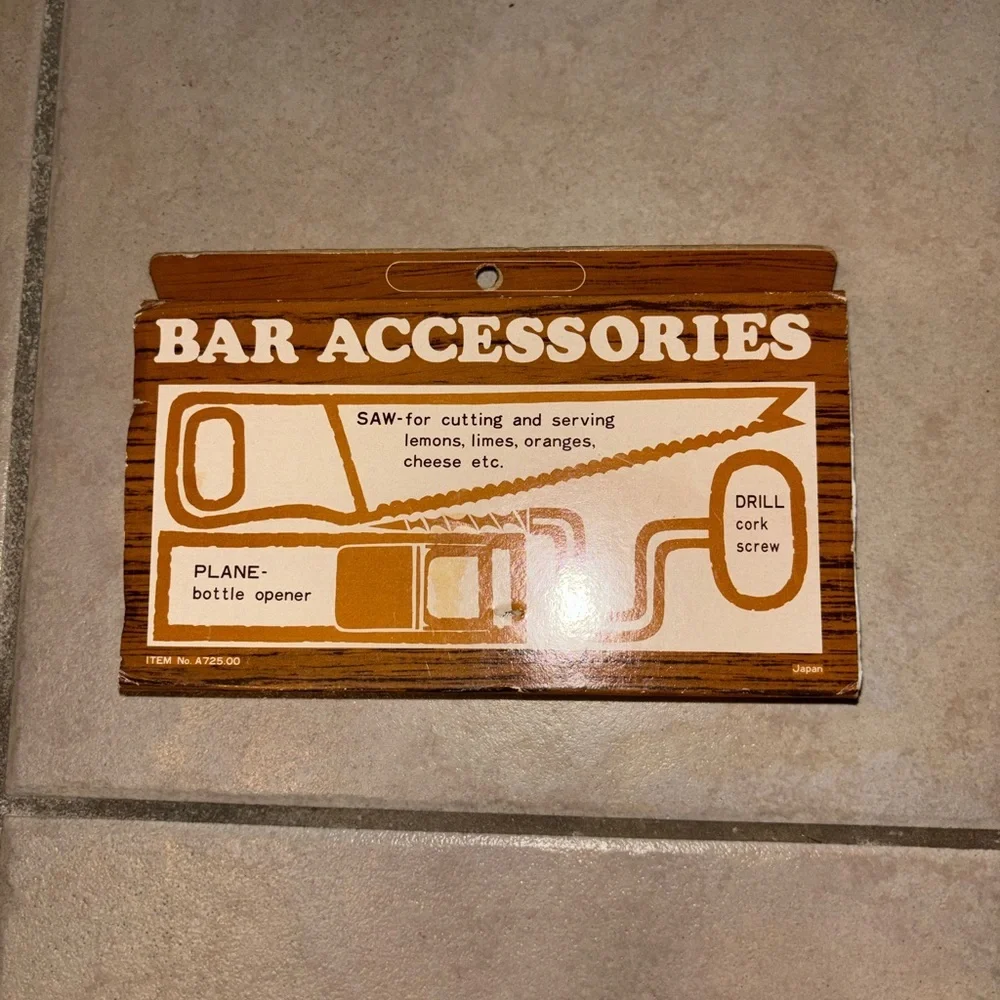 Wooden Bar Accessories Vintage Tool Box With Bar Tools mini Saw planer